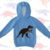 Knitting Pattern-Dinosaur Hoodie, T-Rex, 2-12 years, Aran