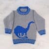 Knitting Pattern-Dinosaur Sweater and Hat, Brontosaurus 4-13 years, Aran