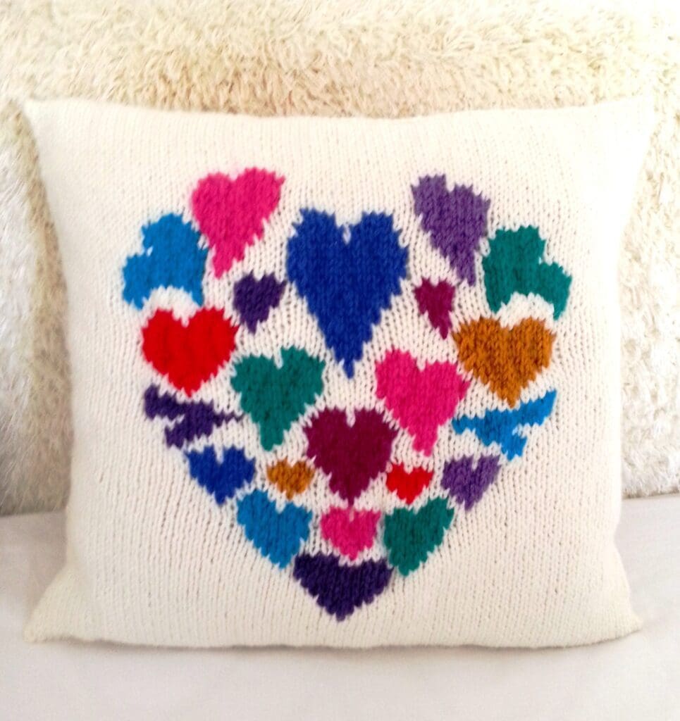 Knitting PatternHeart Cushion, Valentine Gift, Aran Buy Indie
