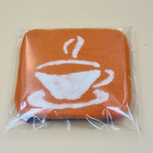 wrapped needle felted tea cup coaster