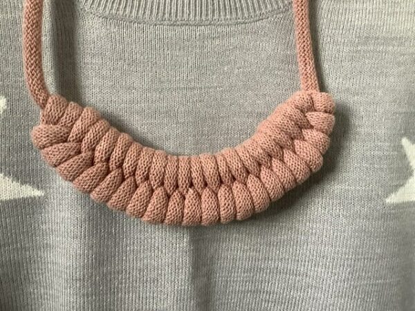Pink textile necklace