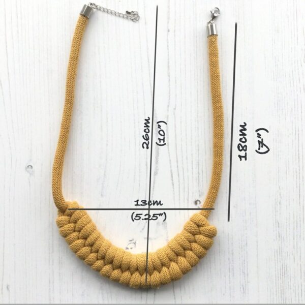 Macrame necklace measurements