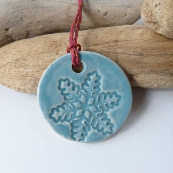 Blue Ceramic Stoneware Snowflake