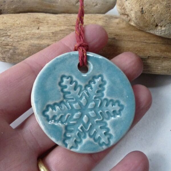 Blue Ceramic Stoneware Snowflake
