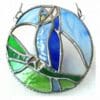 Budgerigar Suncatcher Stained Glass Blue Budgie Bird Ring - Image 2