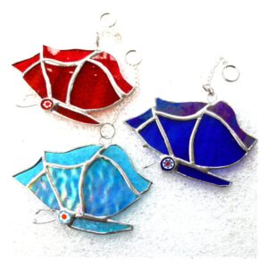Butterfly Suncatcher Closed Wing Stained Glass Choice of Colour