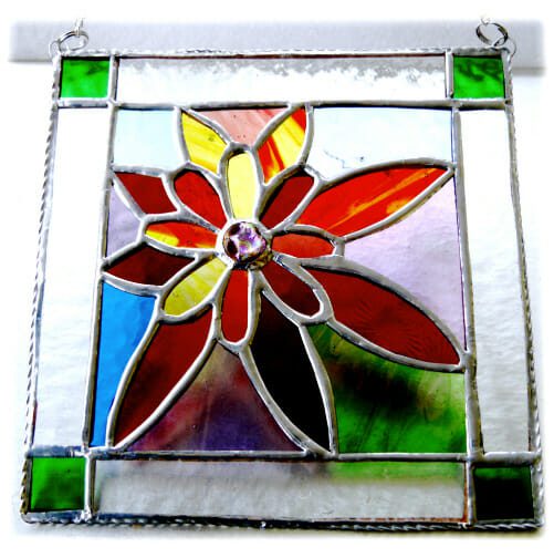 Flower Show Suncatcher Stained Glass Handmade