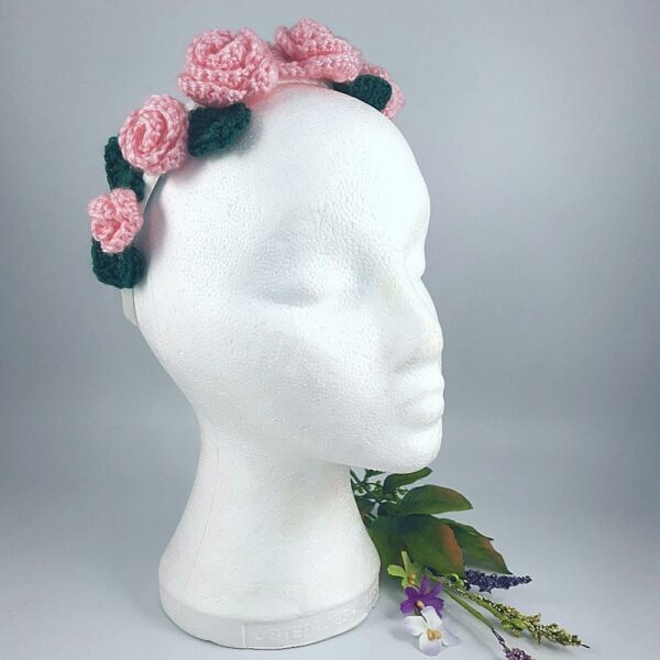 Crochet rose headband