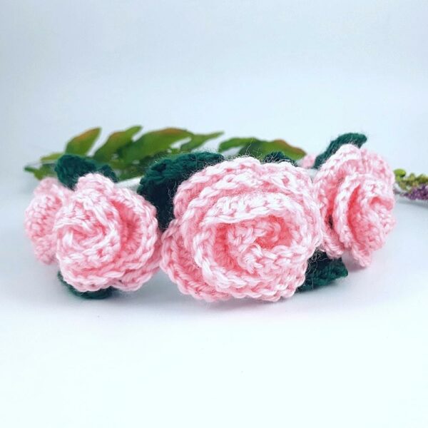 Crochet rose headband