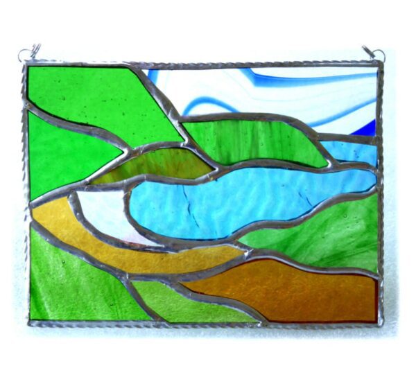 Cornwall beach landscape picture stained glass