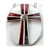 Red Cross Stained Glass Oval Suncatcher Handmade