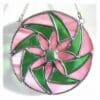 Floral Swirl Suncartcher Stained Glass Pink Handmade - Image 3