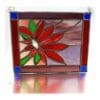 Framed Flower Suncatcher Stained Glass Dahlia Handmade - Image 4
