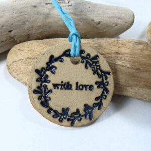 Gift Tag With Love Handmade Stoneware Ceramics