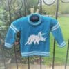 Knitting Pattern- Dinosaur Sweater, Triceratops, 2-7 years, DK - Image 3