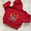 Red baby hoody with winter themed embroidery on back - to fit 6 - 12 months - Image 3