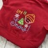 Red baby hoody with winter themed embroidery on back - to fit 6 - 12 months - Image 2