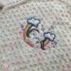 Baby cardigan to fit 0 - 6 months in speckled yarn with cute unicorn embroidery - Image 2