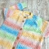 Girl's hand knitted cardigan to fit age 2 - 3 years with cute applique puppy - Image 3