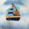 Boy's hand knitted cardigan with bear in a sailing ship applique and embroiodery - Image 3