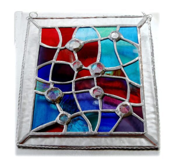 Treasure Chest Suncatcher Stained Glass Ha ndmade Abstract