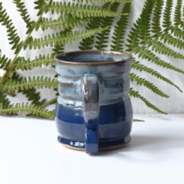 Large Blue Stoneware Ceramic Mug