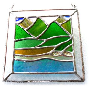 Picos Mountains Picture Suncatcher Stained Glass