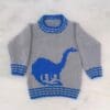 Knitting Pattern-Dinosaur Sweater and Hat, Brontosaurus 4-13 years, Aran - Image 3
