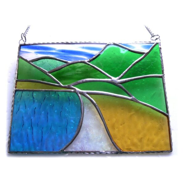 Tropical Beach Picture Stained Glass Landscape