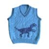 Knitting Pattern-V-Neck Dinosaur Tops, Velociraptor, up to 7 years, DK - Image 2