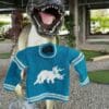 Knitting Pattern- Dinosaur Sweater, Triceratops, 2-7 years, DK - Image 2
