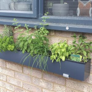 Slate Grey Wall Mounted Planter, smooth painted grey colour