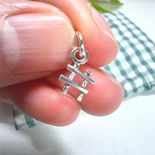 Sterling silver hashtag charm