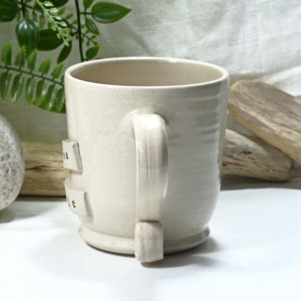 Tea Terrific Teariffic Big Red Flower Handmade Stoneware Ceramic Mug