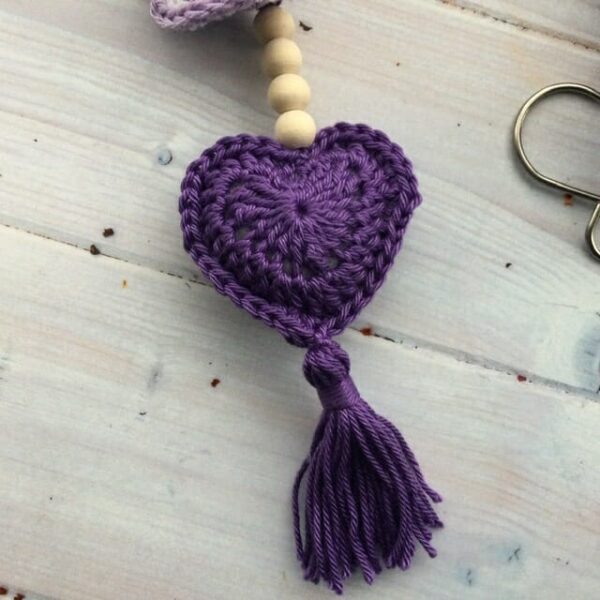 Crochet heart for wind spinner