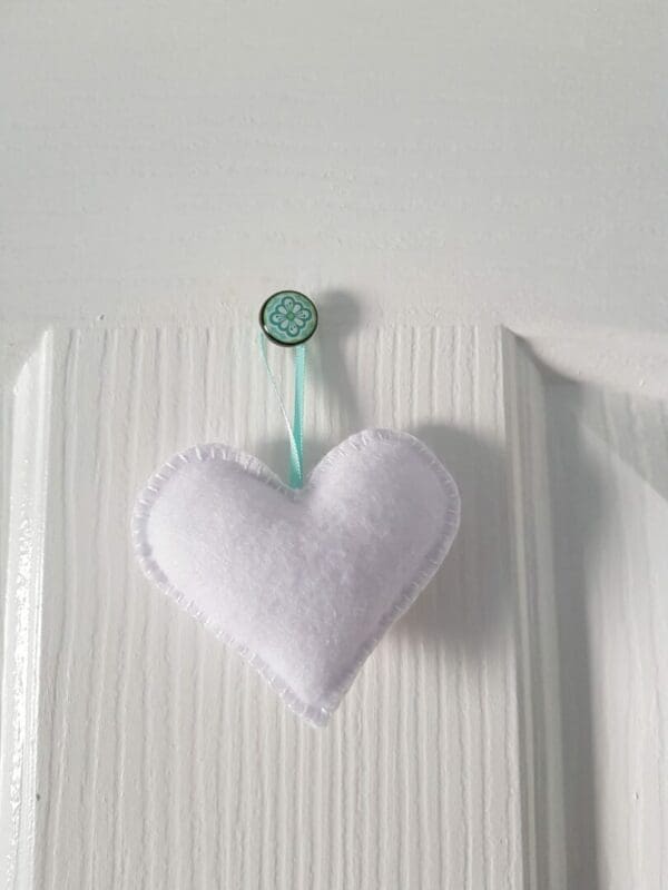 Handmade felt heart decoration with hand embroidered daffodil - Image 6