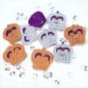 Crochet crown applique brooches
