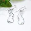 Sterling silver rabbit dangly earrings