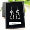 Sterling silver rabbit dangly earrings