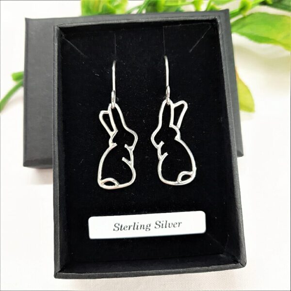 Sterling silver rabbit dangly earrings