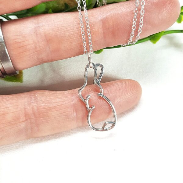 Sterling silver cute rabbit necklace