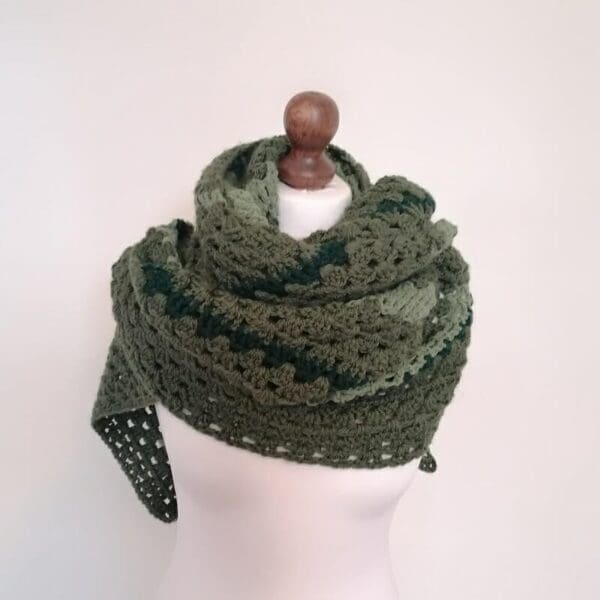 Groovy-Crocheted-Shawl-in-Greens