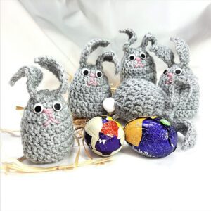 Cute crochet bunny rabbit chocolate creme egg cover
