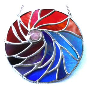 Phoenix feathers crystal stained glass suncatcher