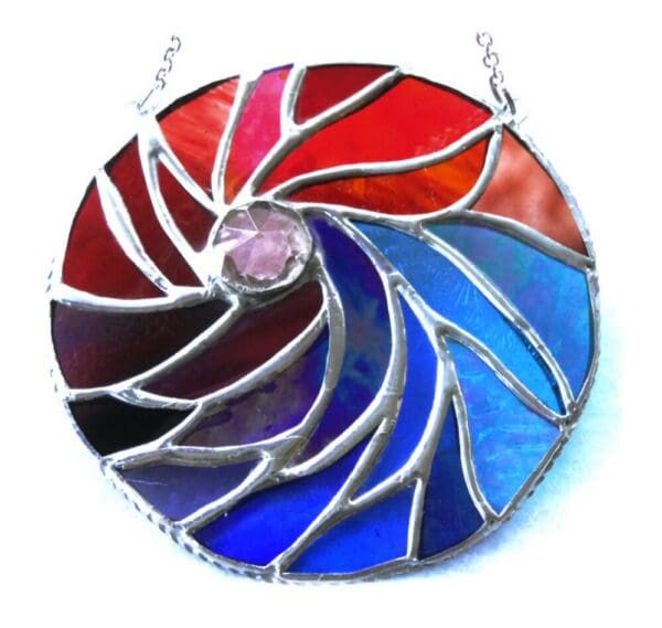 Phoenix feathers crystal stained glass suncatcher