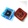 Fused Glass Trinket Dish Dichroic decorated Red or Turquoise - Image 4