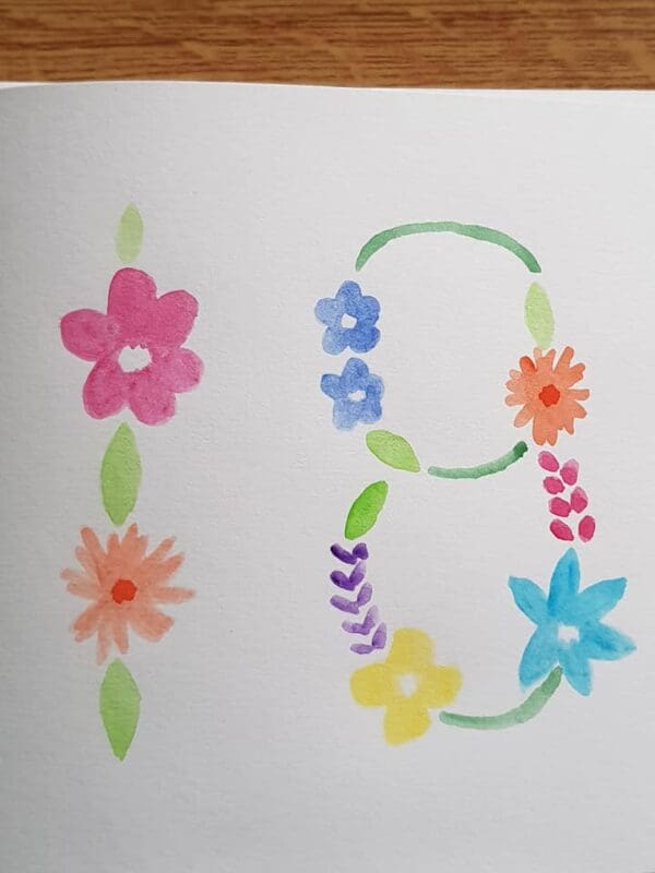 Original hand painted watercolour 18 floral birthday card - Image 3