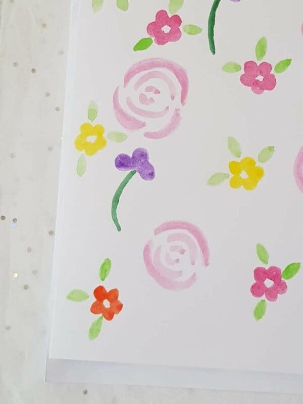 Original hand painted watercolour floral design card - Image 3