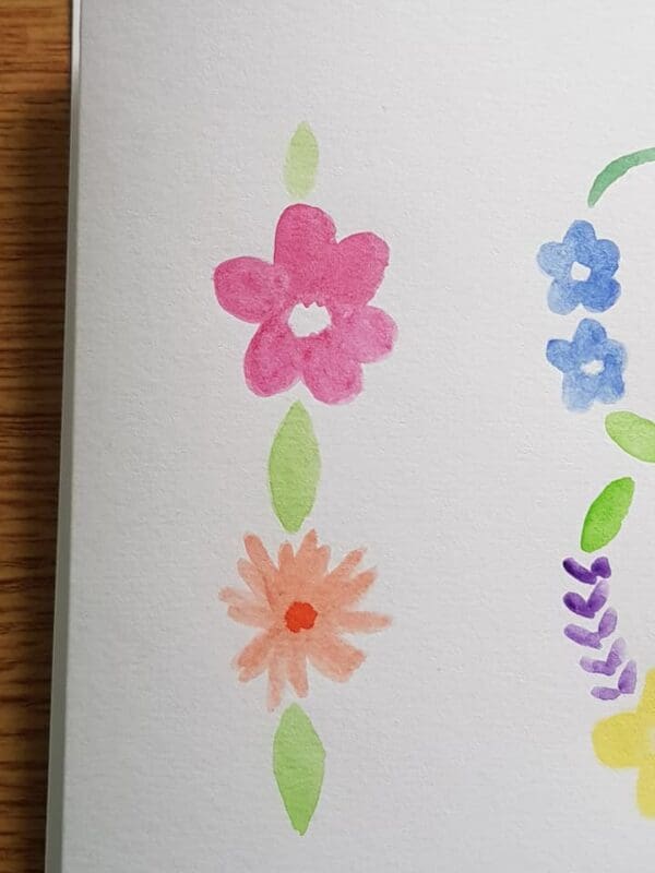 Original hand painted watercolour 18 floral birthday card - Image 4