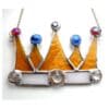 Golden Crown Stained Glass Suncatcher Jewels Handmade - Image 3